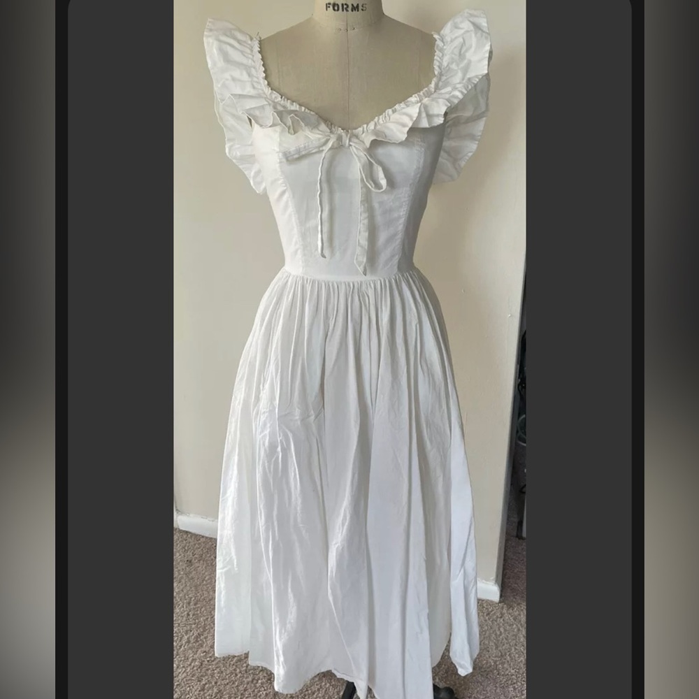 ISO Laura Ashley Vintage White Cotton Dress